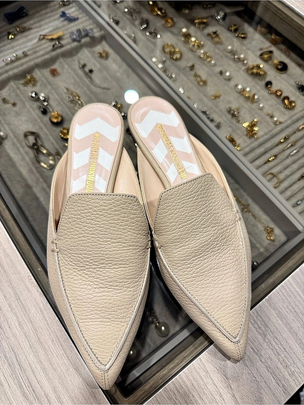 Nicholas Kirkwood Beya Grained Leather Flat Mules size 36.5